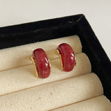 MY38941紅色新年耳環女復古港風高級感耳環