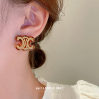 銀針亞克力耳環奢華品牌風雲耳飾HE14876