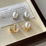 MY38839珍珠耳環雙面復古耳環高級感氣質耳扣女純銀