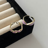 MY37211琺瑯奶油紫色裝飾在逃公主貝母食指環閨蜜