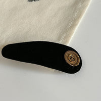 MY30223小香風氣質黑色側邊夾絲絨質感復古法式山茶花髮夾瀏海發卡