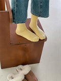 YM2354純色羊毛襪堆堆襪批發加厚保暖百搭月子襪中筒襪女