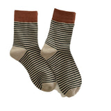 YM2350撞色羅口條紋襪秋冬季堆堆襪中筒襪女生襪子