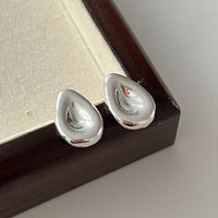 MY38392歐美金屬銀色水滴豆子耳環