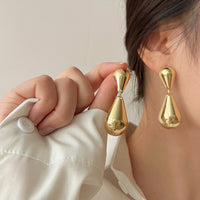 MY38265高級感金屬水滴簡約設計銀針耳環女新款
