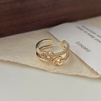 MY33905微鑲鋯石貝殼戒指女氣質指環情侶套裝