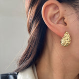 MY38853高級金錘紋水滴女性時尚百搭幾何耳飾