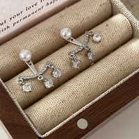 MY38431精緻水滴珍珠鋯石秋冬輕奢百搭耳飾品