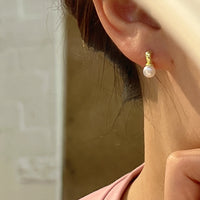 迷你系列法式珍珠耳釘復古高級感耳飾MY36814
