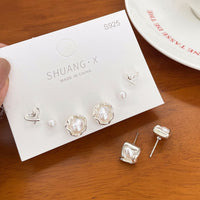 SX01770約不規則珍珠耳環組女勤精緻耳飾