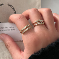 MY33905微鑲鋯石貝殼戒指女氣質指環情侶套裝