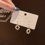 MY32344-韓國簡約復古珍珠耳環925銀針時尚潮流個性氣質冷淡風耳飾