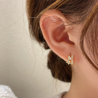 MY34852小巧星星耳環2021年新款小眾設計高級感耳釘韓國氣質百搭銀針耳飾