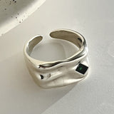 WWJ5717寬版綠鋯戒指女復古舊工藝重工氣質開口設計指環925純銀