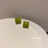 韓國時尚簡約個性潮耳環幾何方形小巧耳釘質設計感耳飾女HE5274