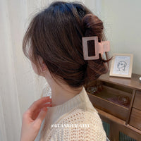 韓國亞克力鏤空方形髮夾後腦勺抓夾個性鯊魚夾網髮飾女HH2103