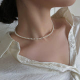 MY34230珍珠項鍊輕奢小眾ins冷淡風頸鍊女短款氣質網紅簡約高級感鎖骨鏈