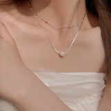 MY35718氛圍感彩色串珠滴釉項鍊鎖骨鏈簡約氣質百搭配飾