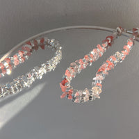 設計感草莓石銀色金屬質感不規則時尚個性小眾項鍊鎖骨鏈MY35684