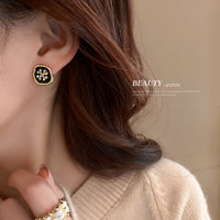 HE7430鑲鑽字母H耳釘套裝韓國ins小巧精緻耳環個性氣質耳飾6件套925銀針