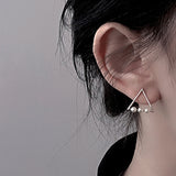 時尚百搭簡約設計氣質個性三角形珍珠耳釘飾品MY30329