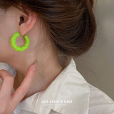 HE9692銀針小眾設計感麻花C形耳環女韓國個性百搭氣質時尚耳圈耳飾批發