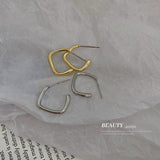 HE7488幾何耳環女韓國小眾設計感ins網紅冷淡風簡約個性耳飾耳圈925銀針