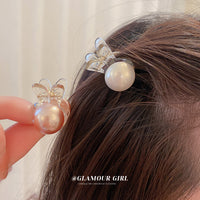 HH1852小眾設計感珍珠兔耳朵髮夾日韓風甜美可愛小號抓夾百搭小清新髮飾