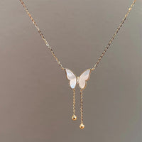 MY35514蝴蝶項鍊女輕奢高級設計感小眾鎖骨鍊網紅精緻頸鍊配飾