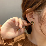 MY35080-小巧豹紋秋冬耳環2021新款潮女耳環設計感高級感小眾百搭耳飾女