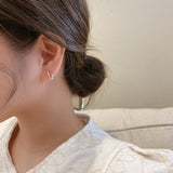 MY34798-極簡風金屬質感耳環女ins時尚氣質百搭通勤耳釘925銀針輕奢耳飾