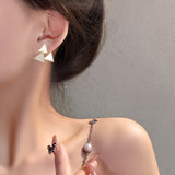MY35169-S925銀針幾何氣質耳環女高級感簡約耳釘網紅小眾設計感耳飾