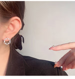 MY30052簡約精緻耳釘女潮冬季高級感微鑲耳環氣質茶系耳飾