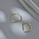 MY35149韓國金屬兩色耳環女925銀針氣質高級大氣耳飾個性設計感2021新款