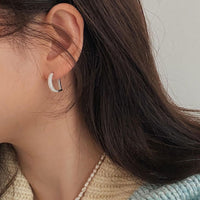 MY35343耳扣字母鑲嵌鋯石閃亮博主同款簡約時尚潮流女ins美
