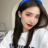 MY35093韓國小眾設計感克萊因藍耳環女秋冬2021年新款潮時尚百搭耳飾