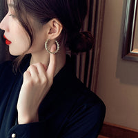 MY34900-925銀針耳環女ins網紅新款潮個性高級設計感耳圈2021網紅耳飾