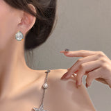 MY35174-韓國水晶耳環女2021年新款潮耳環氣質網紅耳釘925銀針高級感耳飾