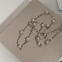 MY35573輕奢小眾滿天星珍珠項鍊女夏高級設計感簡約氣質鎖骨鏈