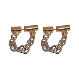 韓國東大門銀針幾何鏈條耳飾批發HE12819