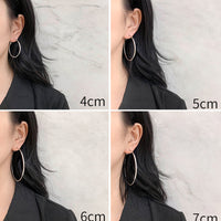 MY34169-INS網紅同款簡約氣質個性百搭時尚歐美大圓圈耳環S925銀針耳飾