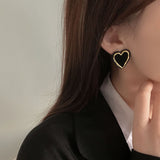 HE4635 -韓國ins復古小眾黑白棋盤格耳環新款個性氣質簡約耳釘網紅耳飾女