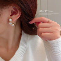 HE5270-925銀針珍珠耳環韓國東大門簡約小眾耳墜ins網紅風氣質百搭耳飾女