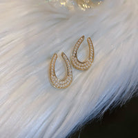 HE5141銀針珍珠幾何耳環設計感時尚復古氣質耳釘簡約法式個性輕奢耳飾女