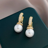 高級感輕奢氣質珍珠鋯石耳環女一款兩戴小香風設計耳扣款式MY34890