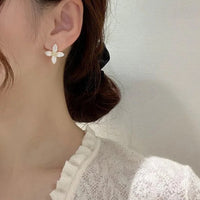 MY33574-S925銀針法式複古港風耳環氣質高級大氣耳釘簡約個性不對稱耳飾