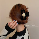 HH1649韓國愛心方形植絨髮夾ins簡約後腦勺盤發抓夾日常少女百搭髮飾女