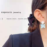 MY33128藍色花朵耳釘女潮簡約冷淡風耳飾高級感小清新耳環