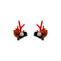 MY34907-聖誕節鹿角髮夾麋鹿邊夾鴨嘴發卡派對裝扮道具拍照髮飾品頭飾配飾
