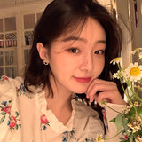MY32511夏日少女輕奢甜美日韓法式耳環超仙女氣質簡約耳飾